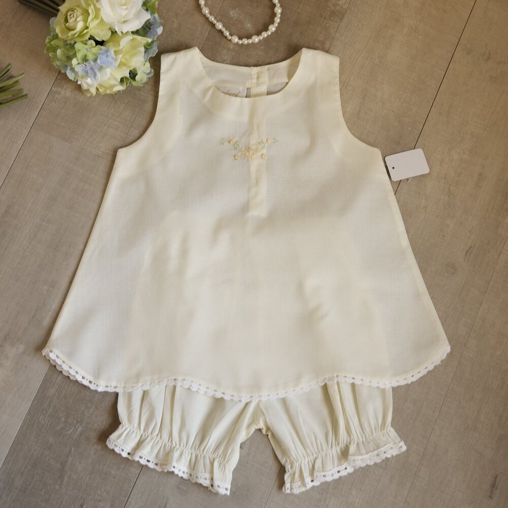 Strasburg Yellow Dress and Pantaloon Bloomer Set Vacation Summer  RARE FIND NEW